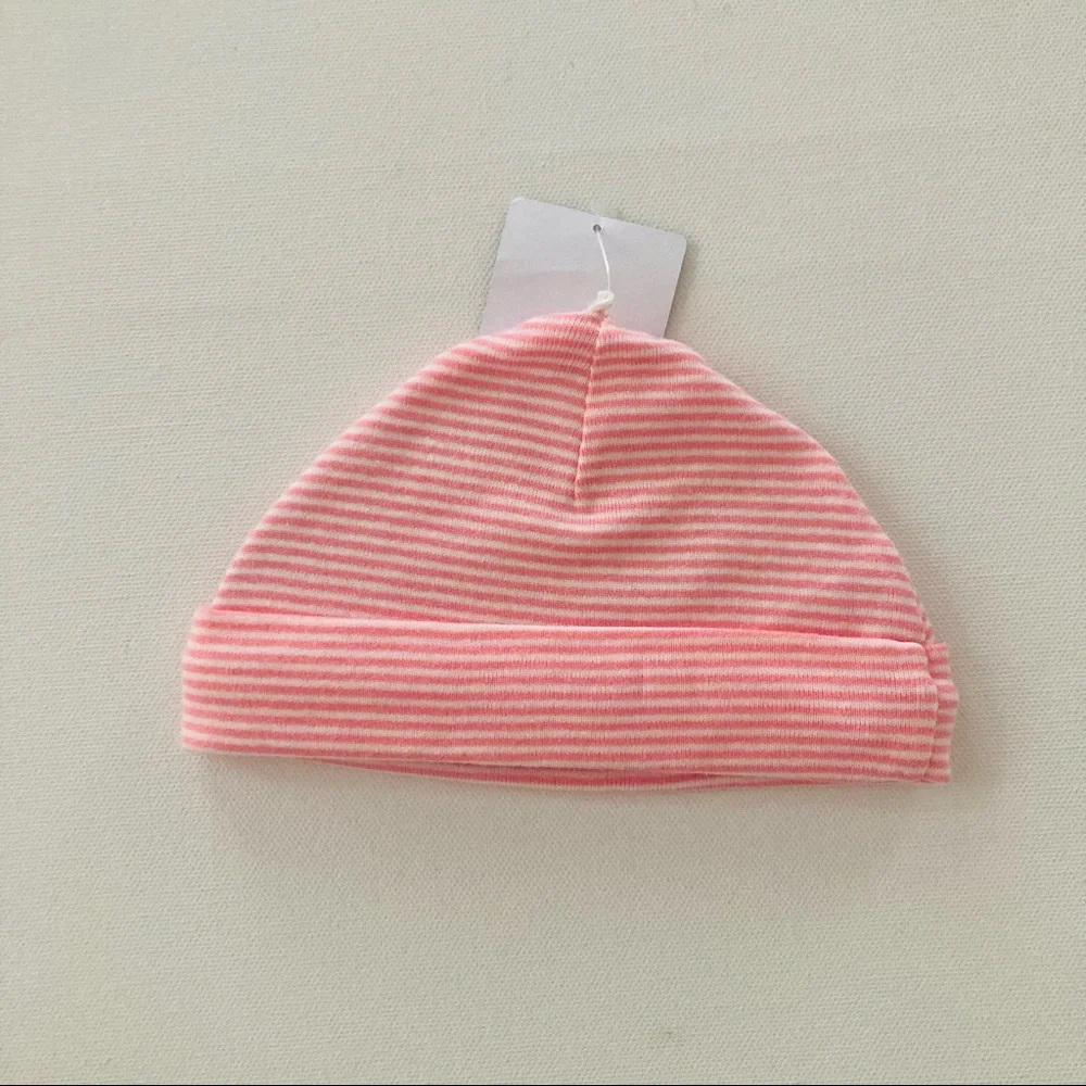 Carter’s Baby Girl 3 Months Pink Outfit Top Footed Pants Hat Set
